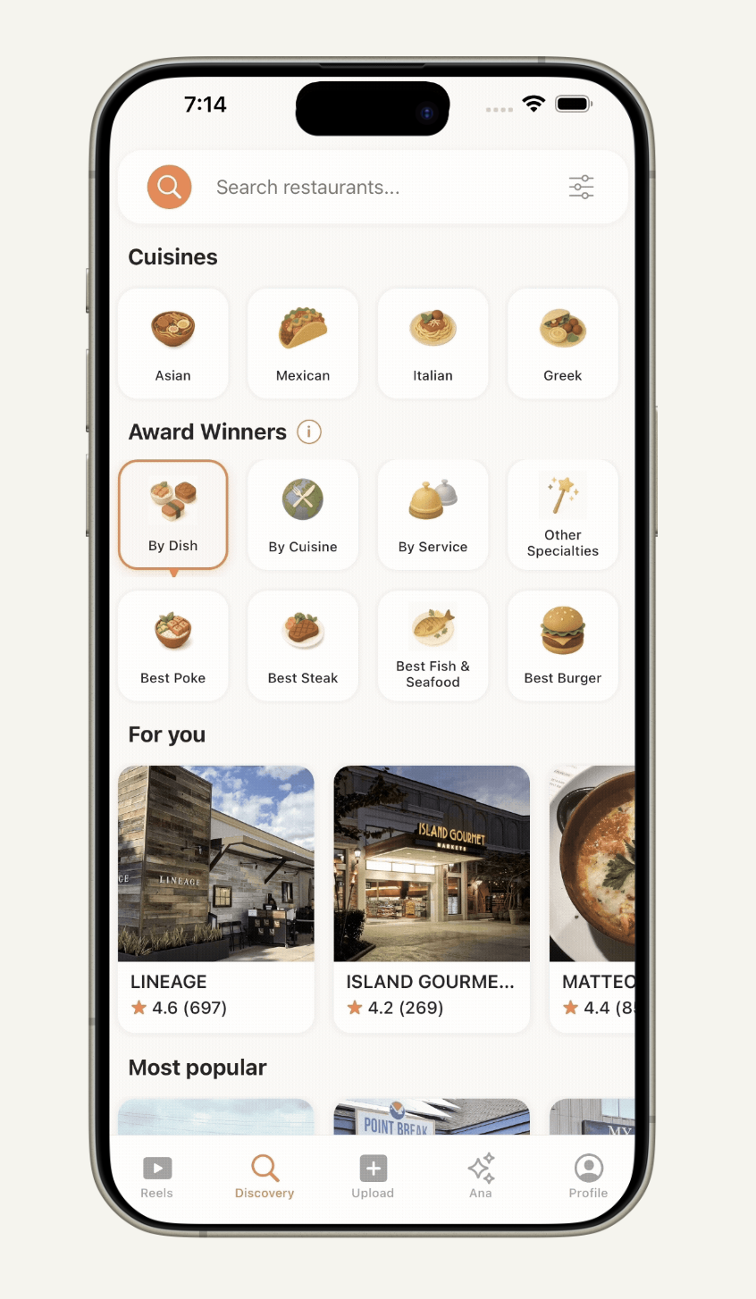 Kaana Discovery Screen